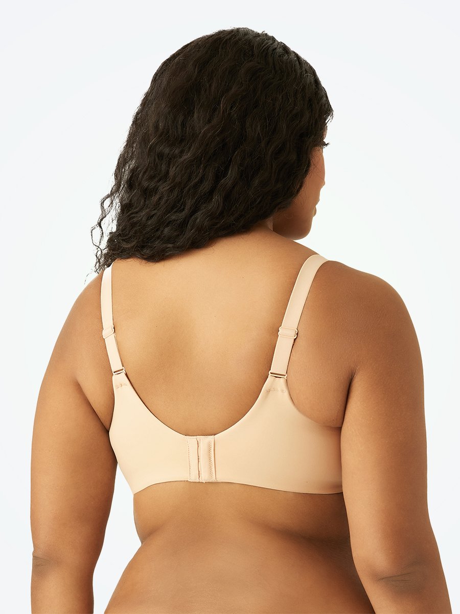 $60 34DD Wacoal White Soft Cup Sports Bra No Wire Adjustable Back+