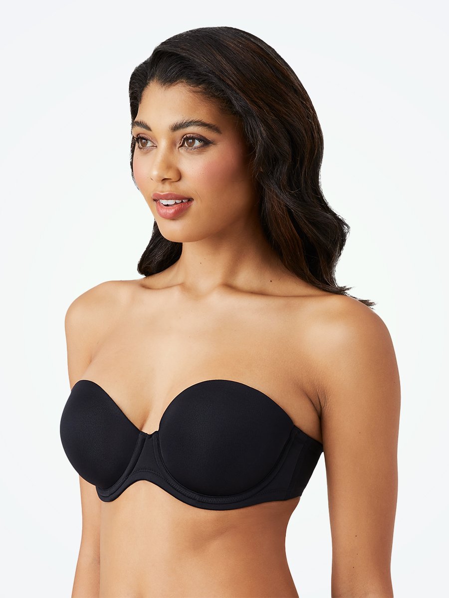 FEOYA Women's Seamless Underwire Bandeau Minimizer Strapless Bra for Large  Bust Black M : : Clothing, Shoes & Accessories