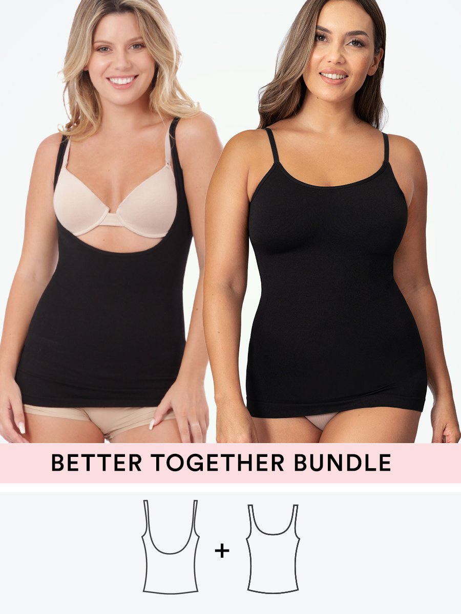 Shapermint Open Bust Shapewear Cami, Seamless Tummy, Side and Back
