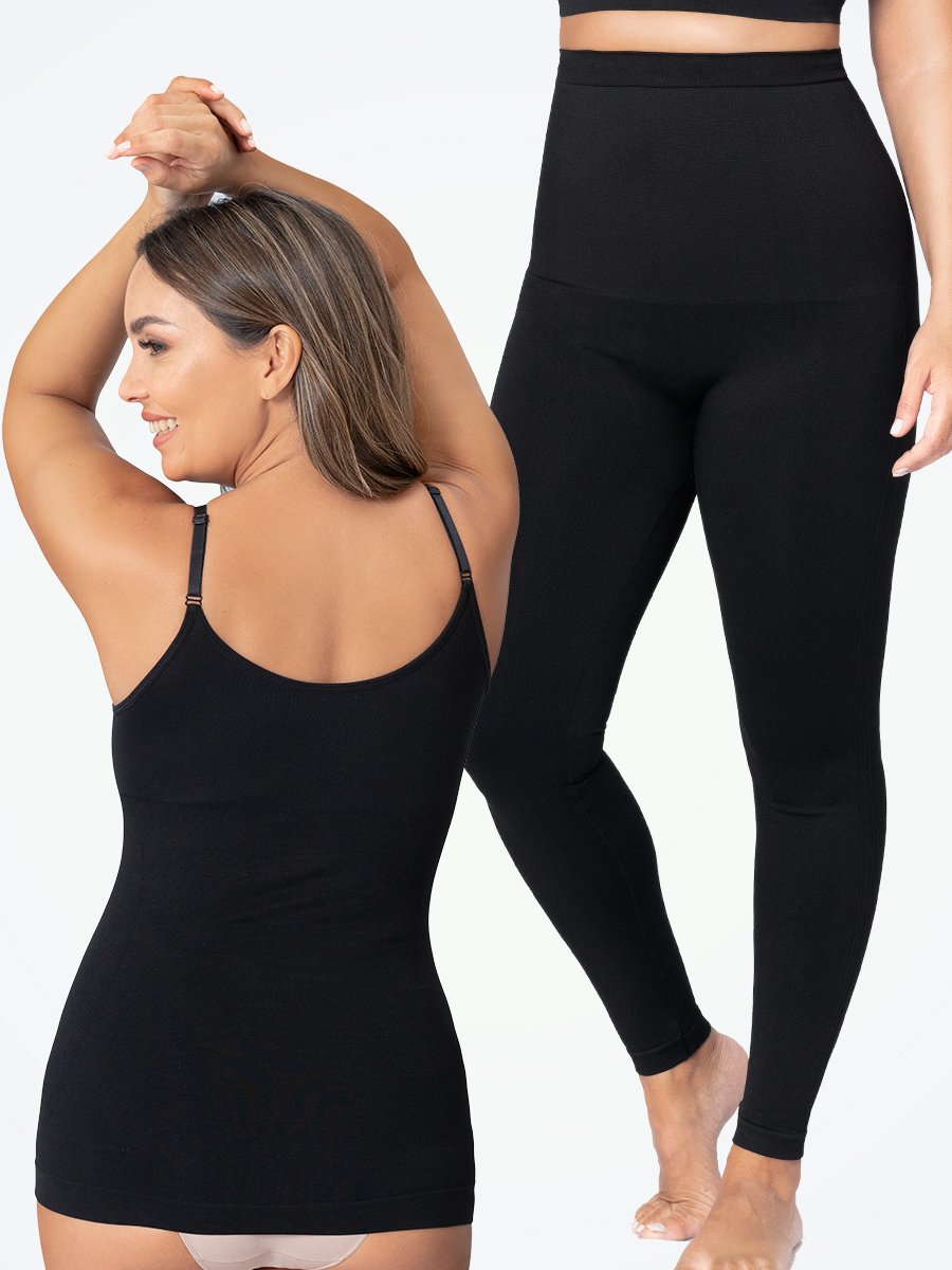 Shapermint Empetua Camis & Tanks Black / XL Bundle Empetua® - 1 Scoop Neck Cami + 1 High Waisted Shaping Leggings