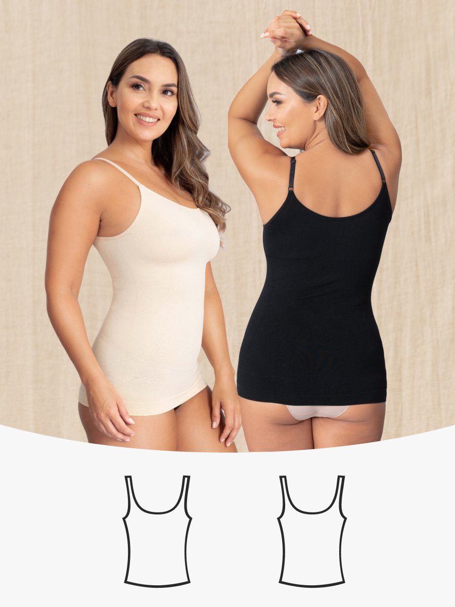 SHAPERMINT Scoop Neck Compression Cami - Tummy and Waist Control Body Shapewear  Camisole, 2X-Large, Forest : : Clothing, Shoes & Accessories