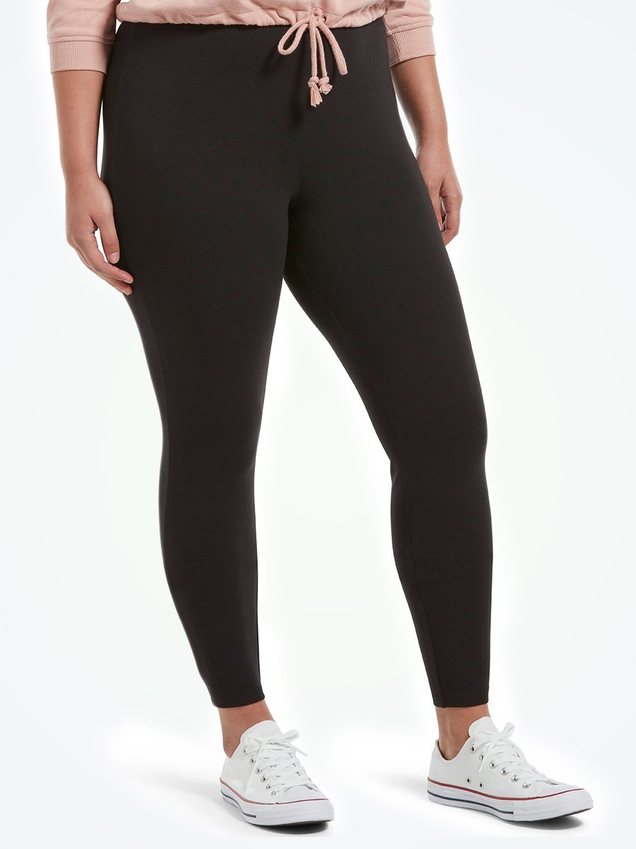 Hue Leggings plus Black Wide Waistband Blackout Cotton