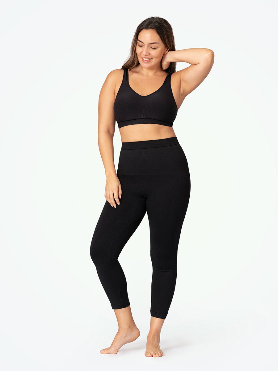 Latisha Essential Solid High-Waist Capri Leggings Plus - Black - FINAL SALE