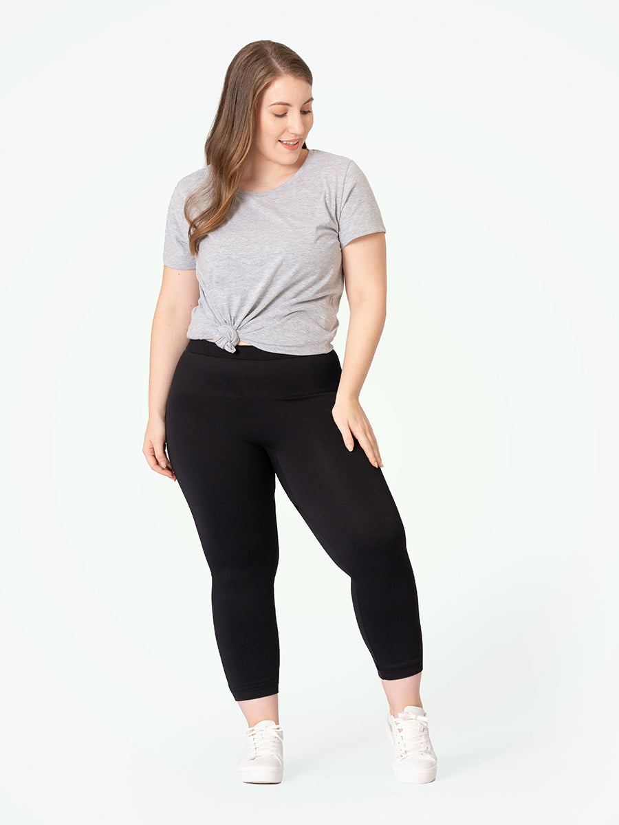 SHAPERMINT Women's Black High-Waist Shaping 7/8 Capri Leggings - Cropped Capri  Pants for Women - from Small to Plus Size, Medium, Black at  Women's  Clothing store