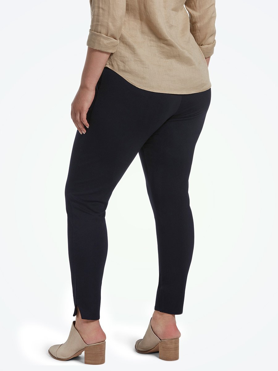 HUE Piped Polished Twill Skimmer Leggings (Black XS)