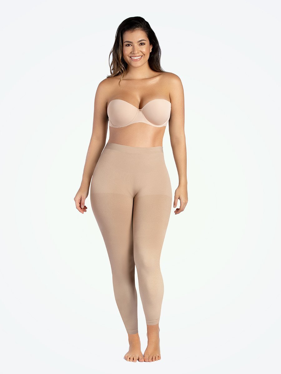 Beige Curveez Barely There Layering Leggings