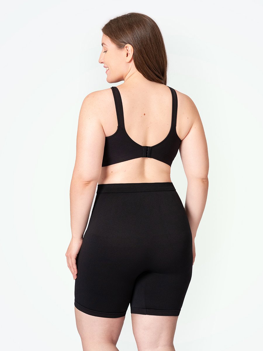 Plus Size Seamless Black Bike Short