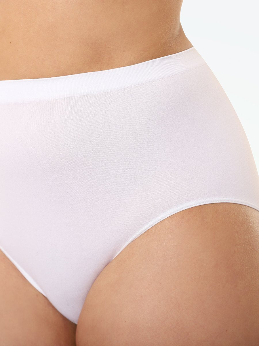 Bali Comfort Revolution Microfiber Hi-Cut Panty, 3-Pack White/White/White  6/7 Women's 