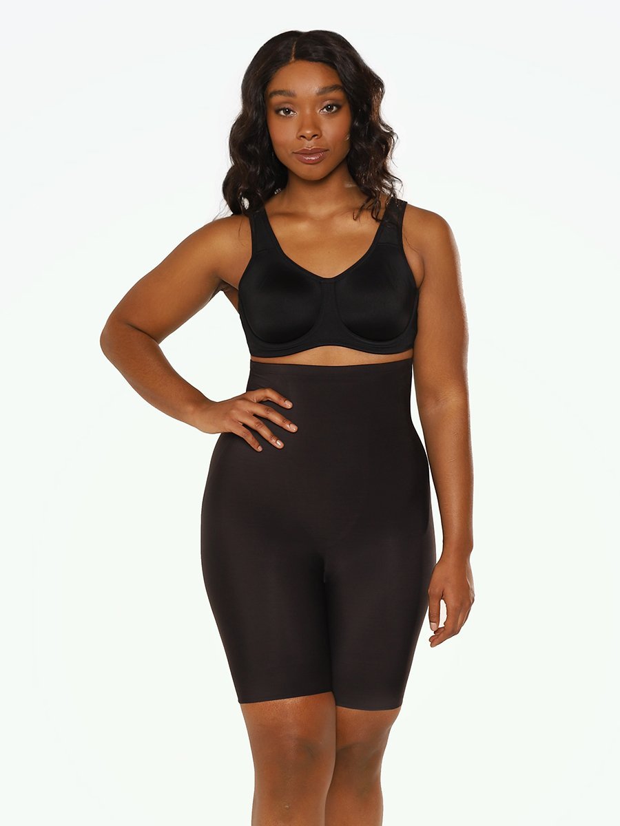 Secret Solutions Women's Plus Size High-Waist Power Mesh Long Leg Shaper  Shapewear - 1X, Black at  Women's Clothing store