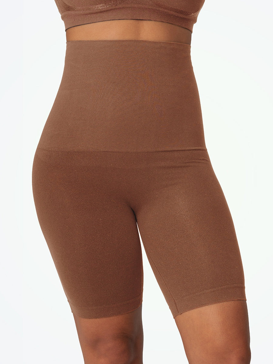 Empetua All Day Every Day High Waisted Shaper Shorts chocolate