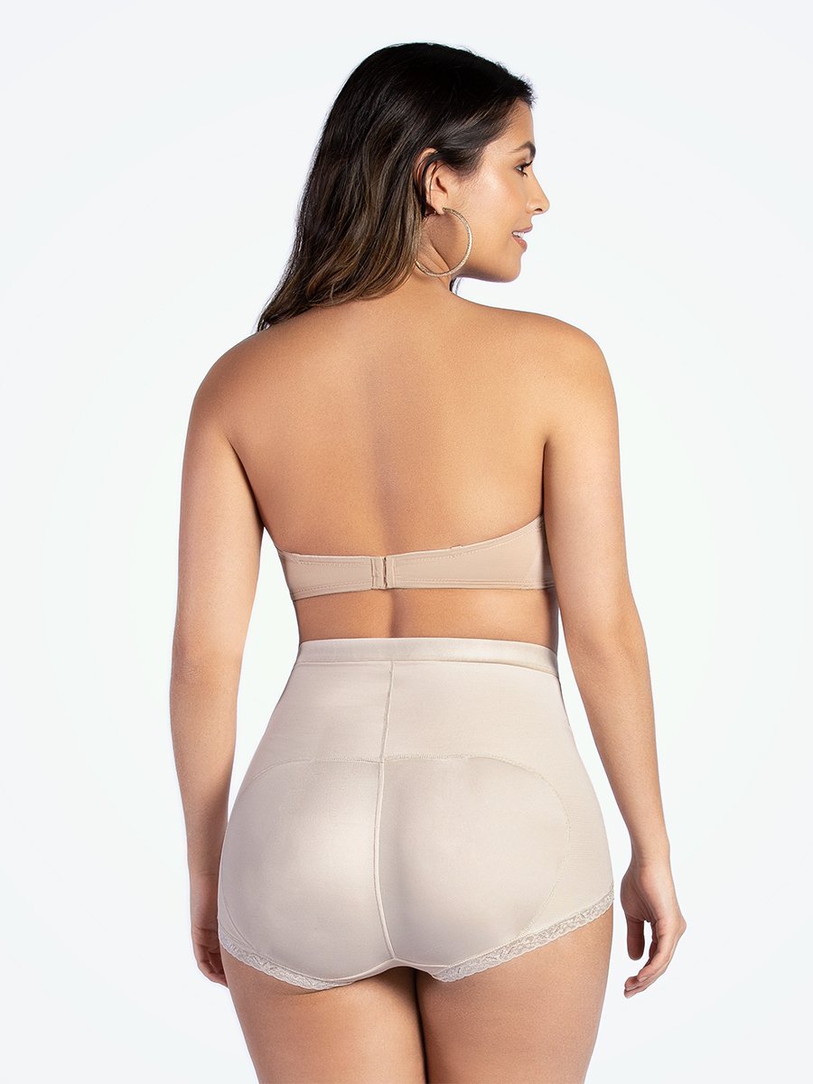 Black High Waist Open Butt Shapewear Shorts Curve Shaping