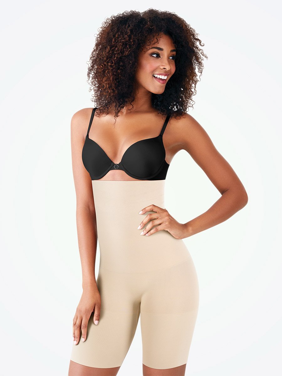 Maidenform Seamless High Waisted Thigh Slimmer beige