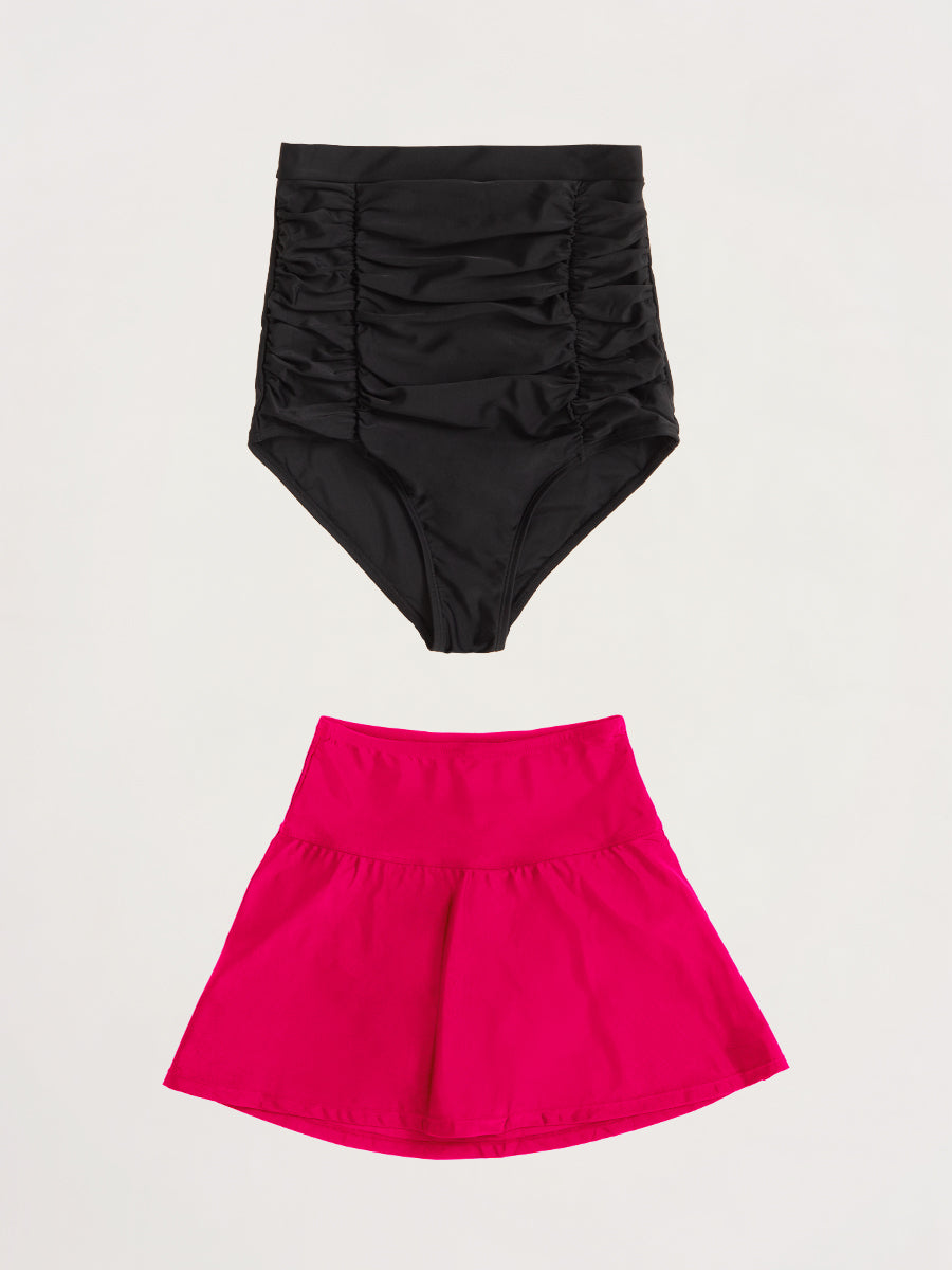 Shapermint Essentials High Waisted Full Coverage Swim Skirt