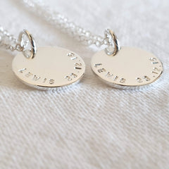 Sterling Silver Hand-stamped Pendants 