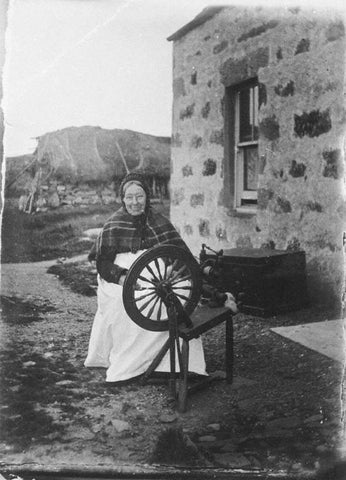 Woman Spinning at a Croft circa 1890