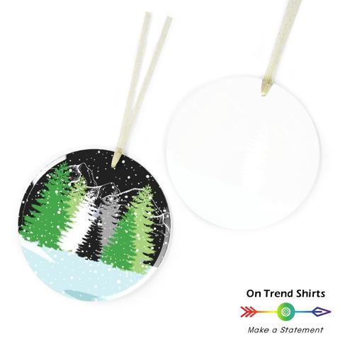 Aromantic Winter Forest Christmas Glass Ornament