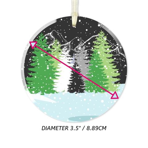 Size of Aromantic Winter Forest Christmas Ornament