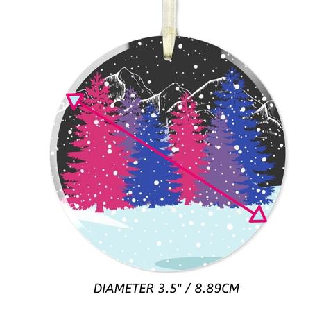 Dimensions of Bisexual Christmas Forest Glass Ornament