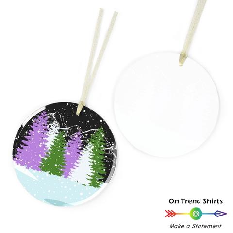 Genderqueer Winter Forest Christmas Glass Ornament