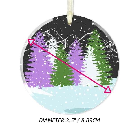 Dimensions of Genderqueer Christmas Forest Glass Ornament