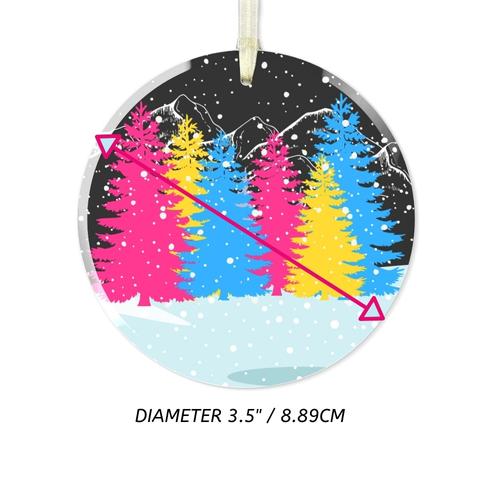 Dimensions of Pansexual Christmas Forest Glass Ornament