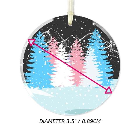 Dimensions of Transgender Winter Forest Christmas Glass Ornament