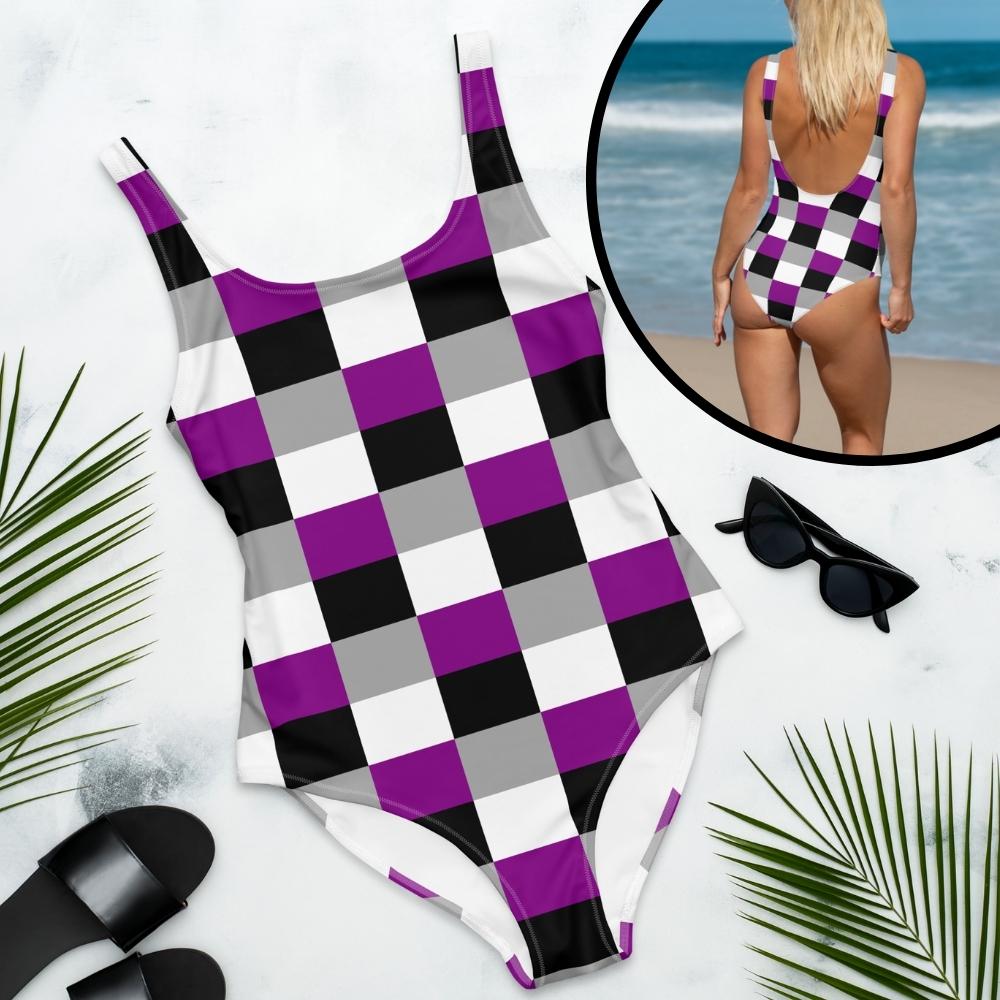 Aroace Stripe One-Piece Swimsuit - On Trend Shirts – On Trend Shirts