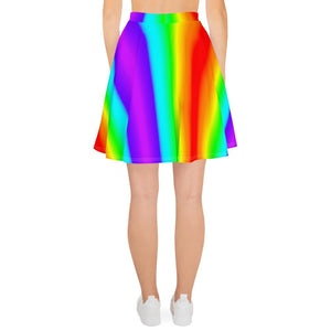 Neon Rainbow Ombré Skater Skirt - On Trend Shirts
