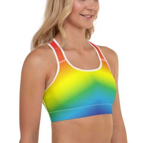 Rainbow Pride Flag Sports Bra  LGBT Pride Workout Top – On Trend Shirts
