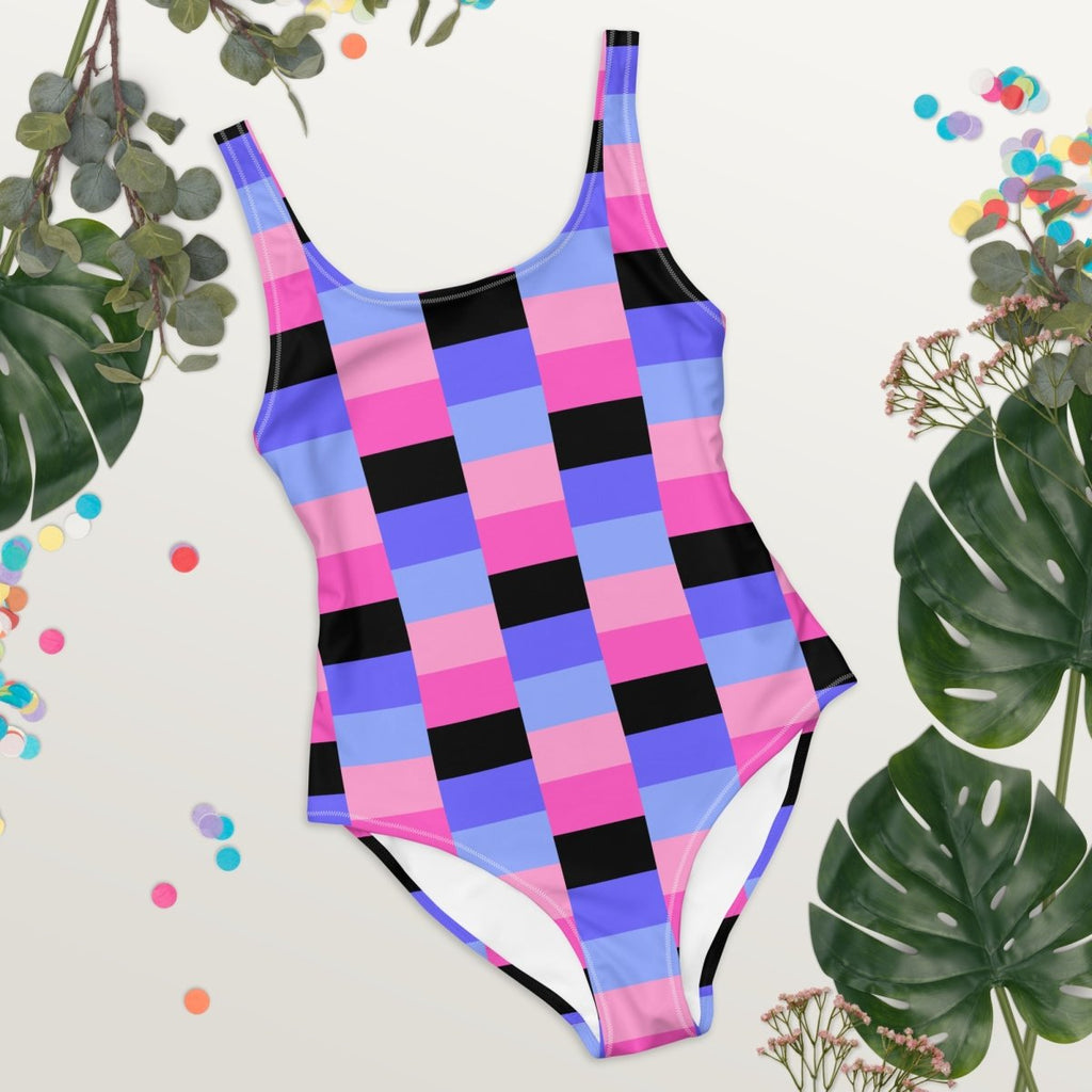 Omnisexual Stripe One-Piece Swimsuit - On Trend Shirts – On Trend Shirts