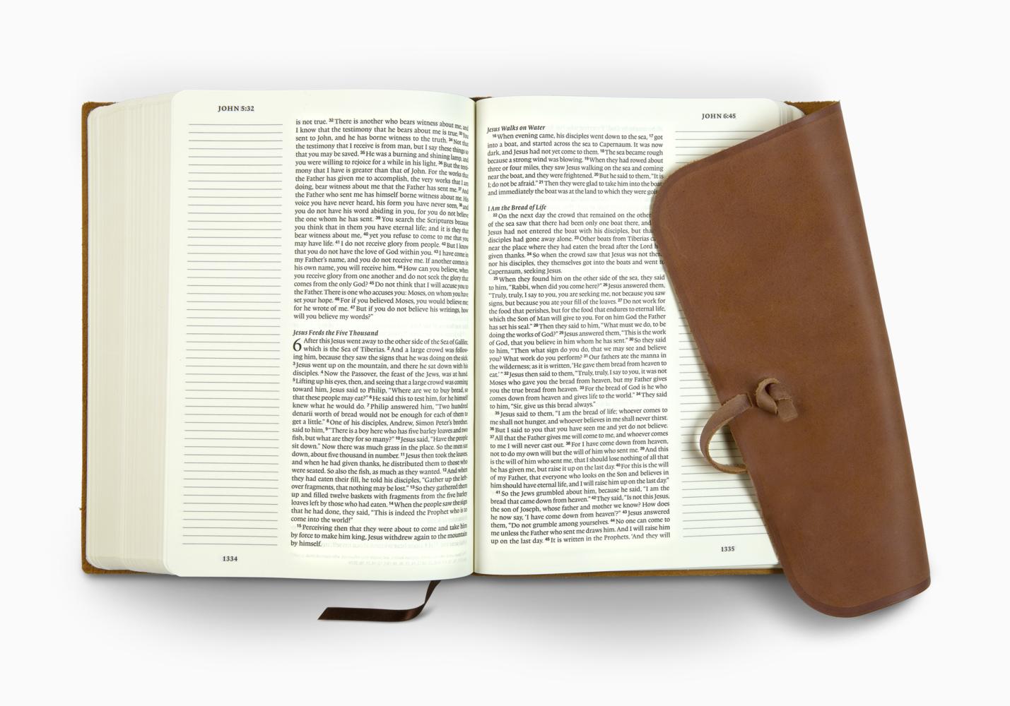 brown leather esv bible