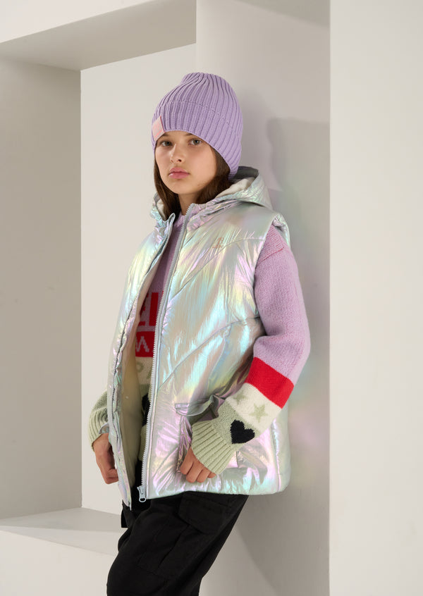 Angel & Rocket Kids' Chase Reflective Puffer Jacket, Silver, 12-18
