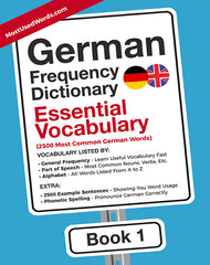German Frequency Dictionary 1 - Essential Vocabulary - 2500 most common words by frequency list