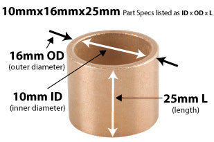 ZMB 1016-25 (10mm x 16mm x 25mm)