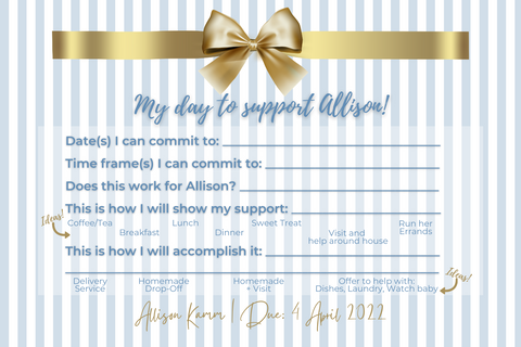 "My Support Day" Planner Card Example