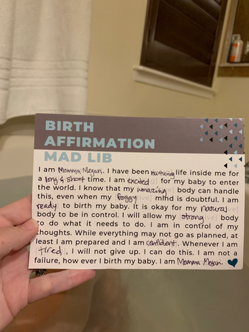 baby boldly birth affirmation card