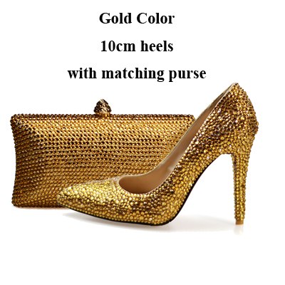 gold rhinestone shoes