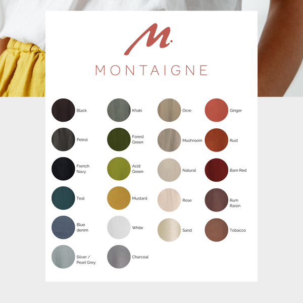 A chart showing the Montaigne palette used across the collections