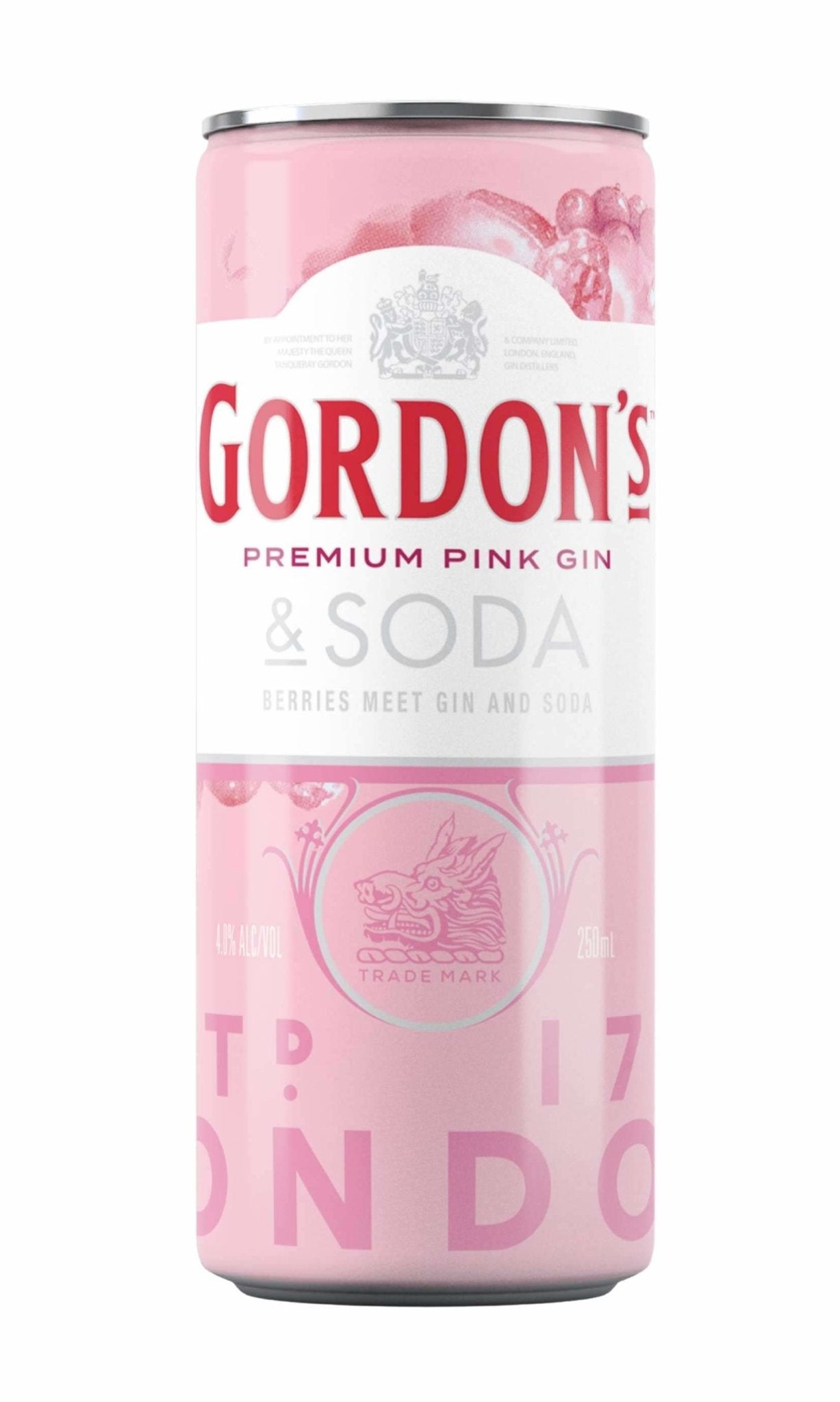 Gordons Pink Gin Soda 250ml Cans X 24 Eight Pm