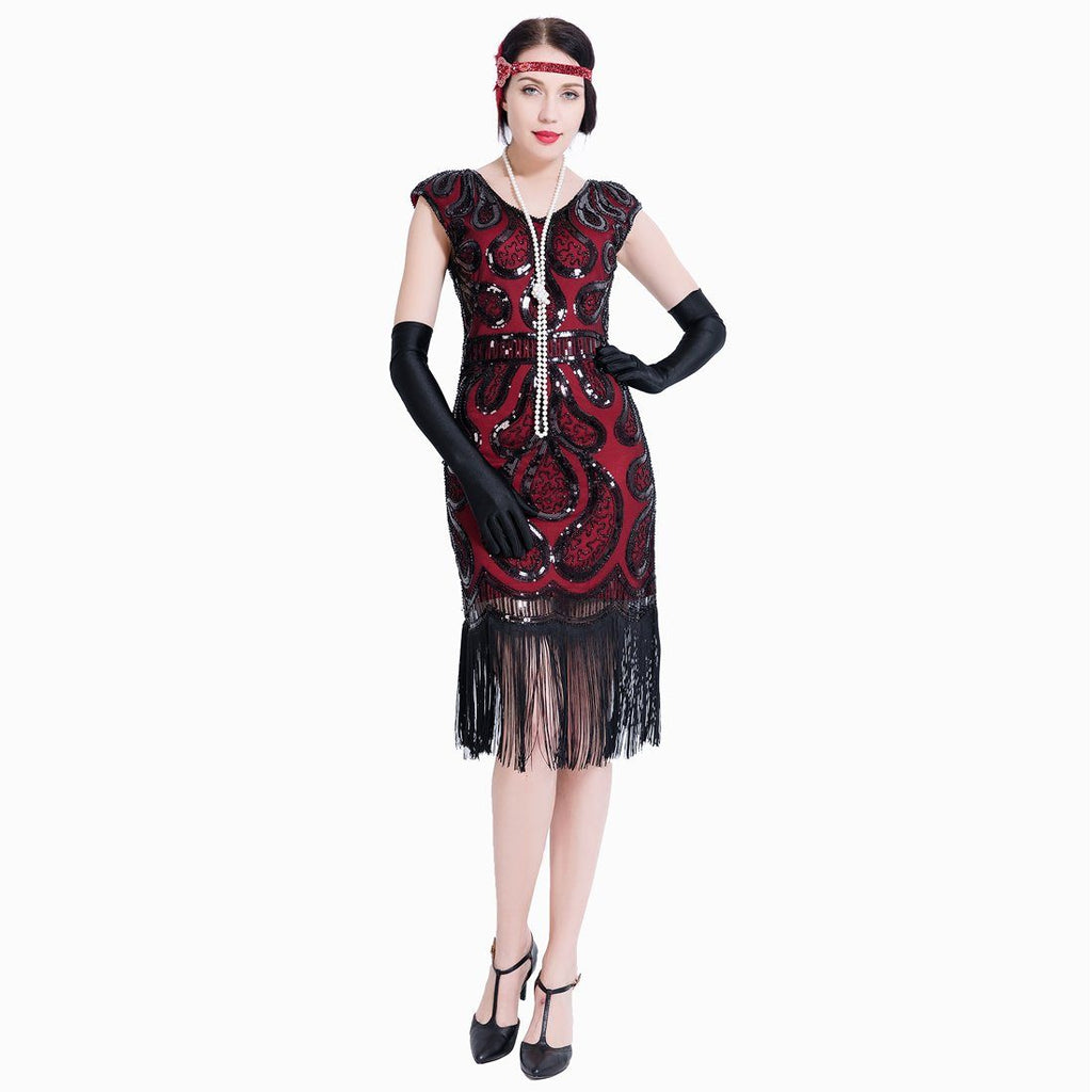 Great Gatsby Dresses 1920s Fashion Sequined Art Deco 1920's Themed Dan ...