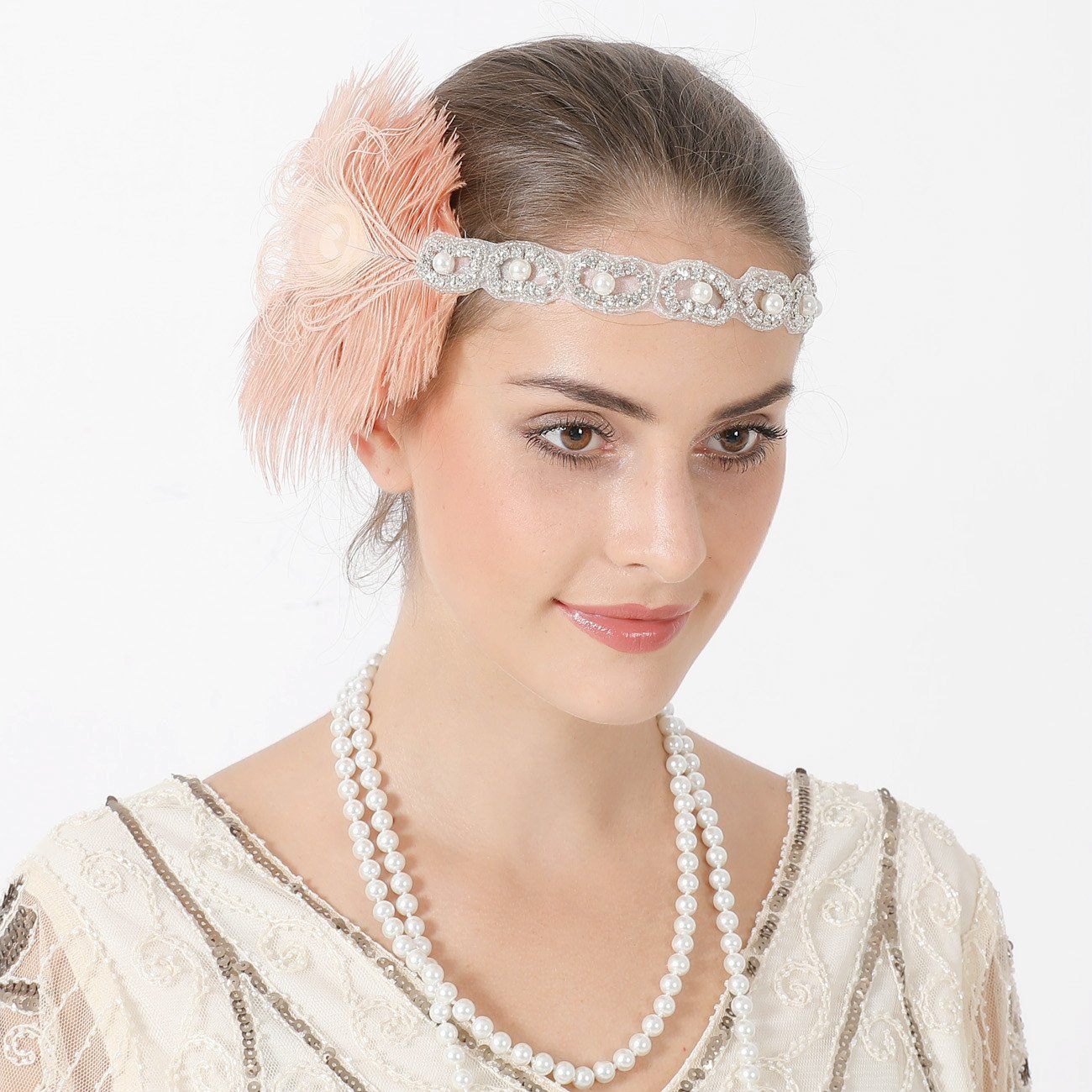 Vintage 1920s Gatsby Headpiece Women Flapper Headband for Roaring 20s Costume Party