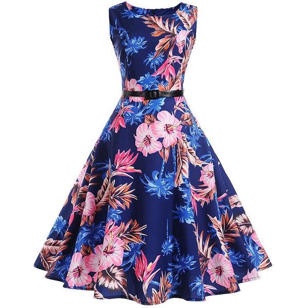 Floral Vintage Swing Dress 1950s Fashion Tea Party Retro Style ...