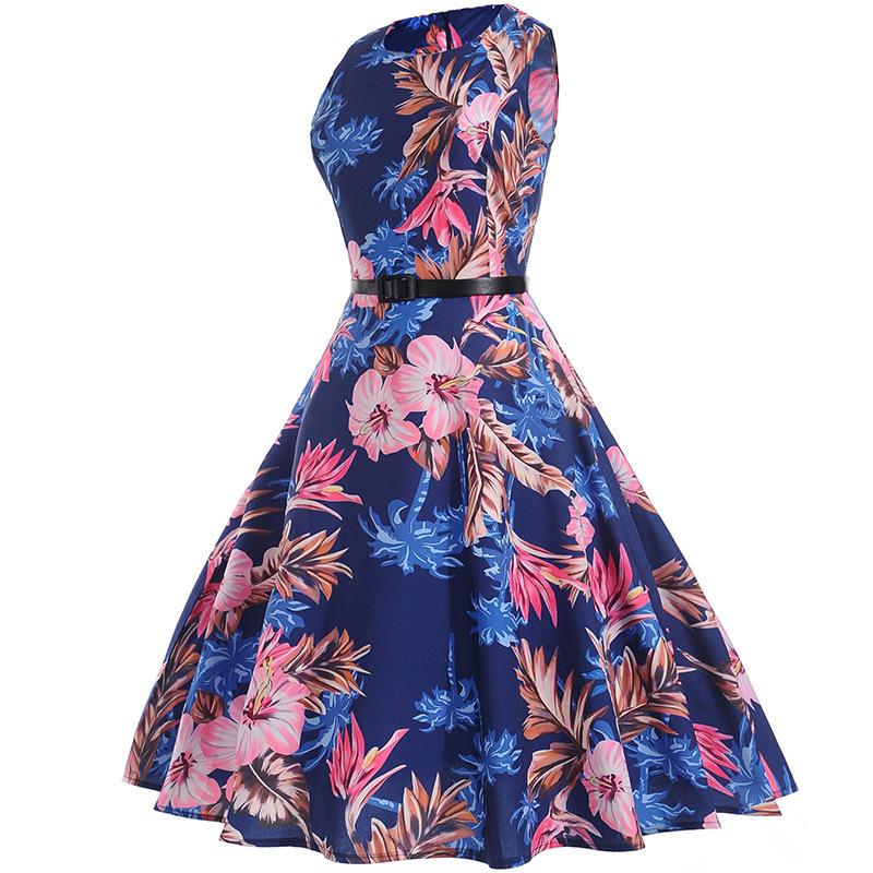 Floral Vintage Swing Dress 1950s Fashion Tea Party Retro Style ...