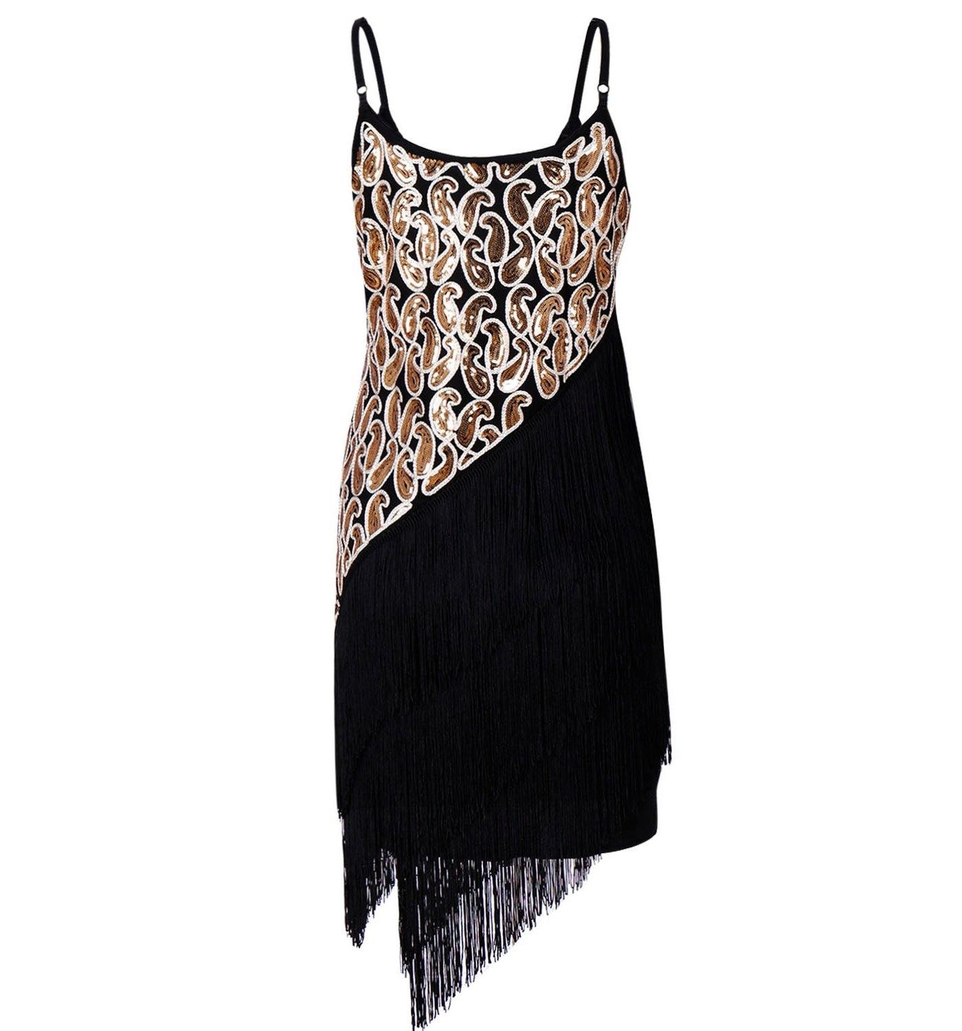 Great Gatsby Style 1920s Fringe Dress Sequined Flapper Girl Costume ...