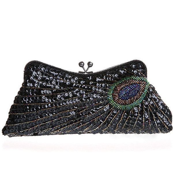 Women's Evening Sequined 1920s Handbag Peacock|JaosWish – VINTAGEPOST