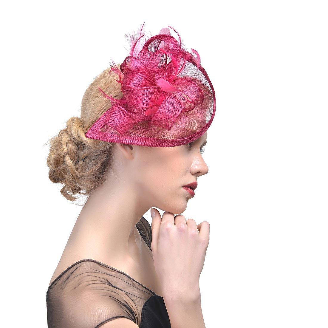 Tea Party Hats Red Fascinator Wedding Fascinators For Women Vintagepost 4927