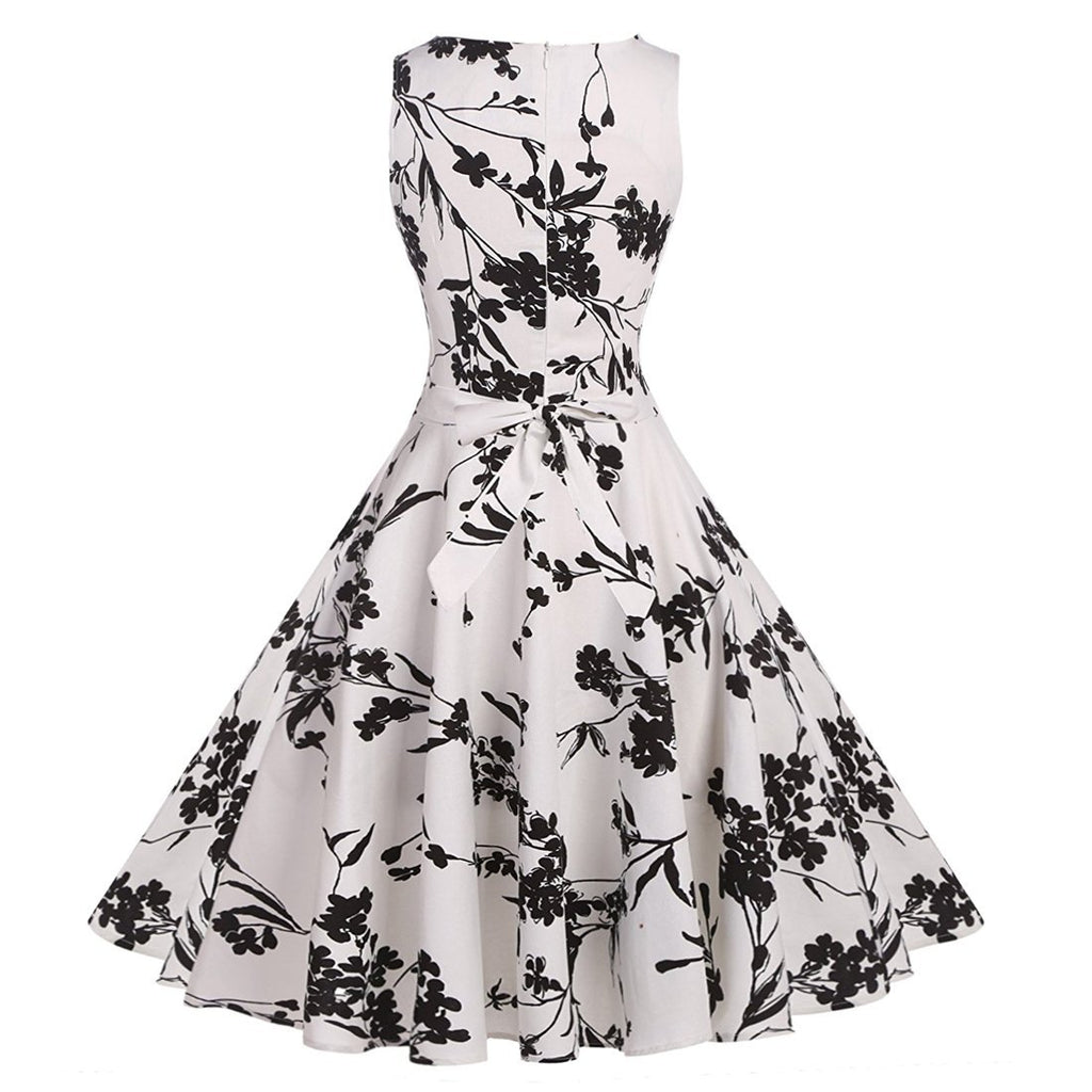Black and White Vintage Audrey Hepburn 1950s Dress – VINTAGEPOST
