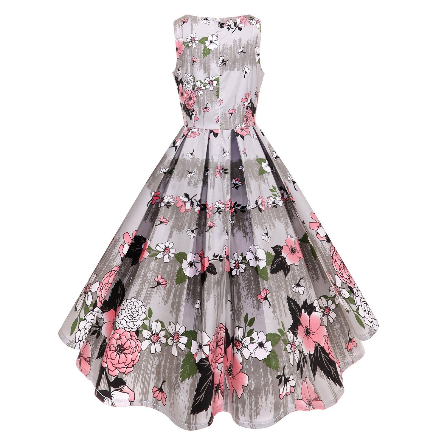 1950s Vintage Retro Floral Printed Hepburn Dress Sleeveless – VINTAGEPOST