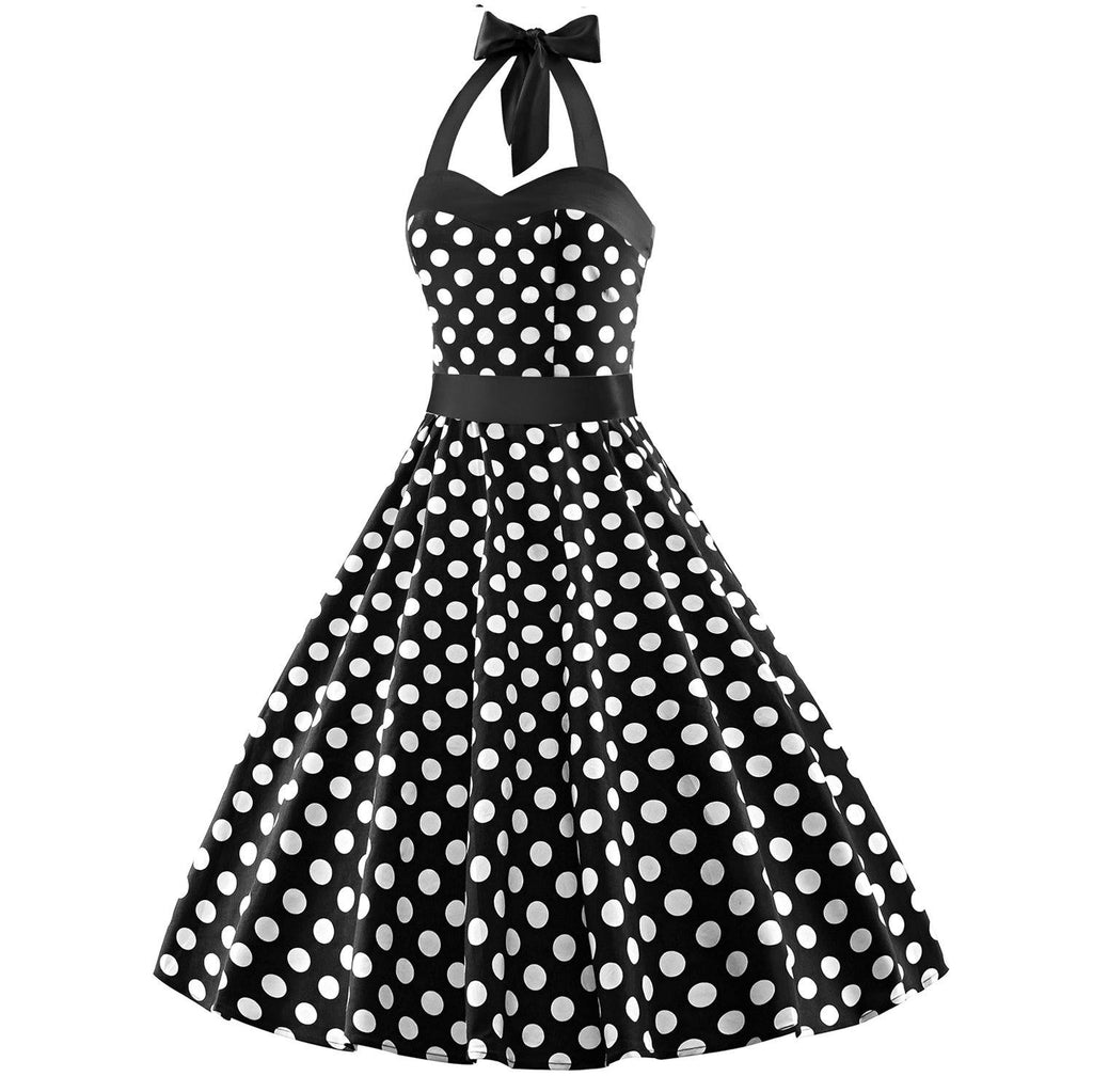 Sleeveless Polka Dot 50s Inspired Vintage Rockabilly Swing Dresses ...