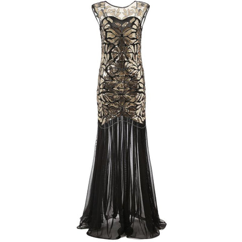 Black Gold Flapper Dress Great Gatsby 1920s Style Wedding Party |JaosW ...